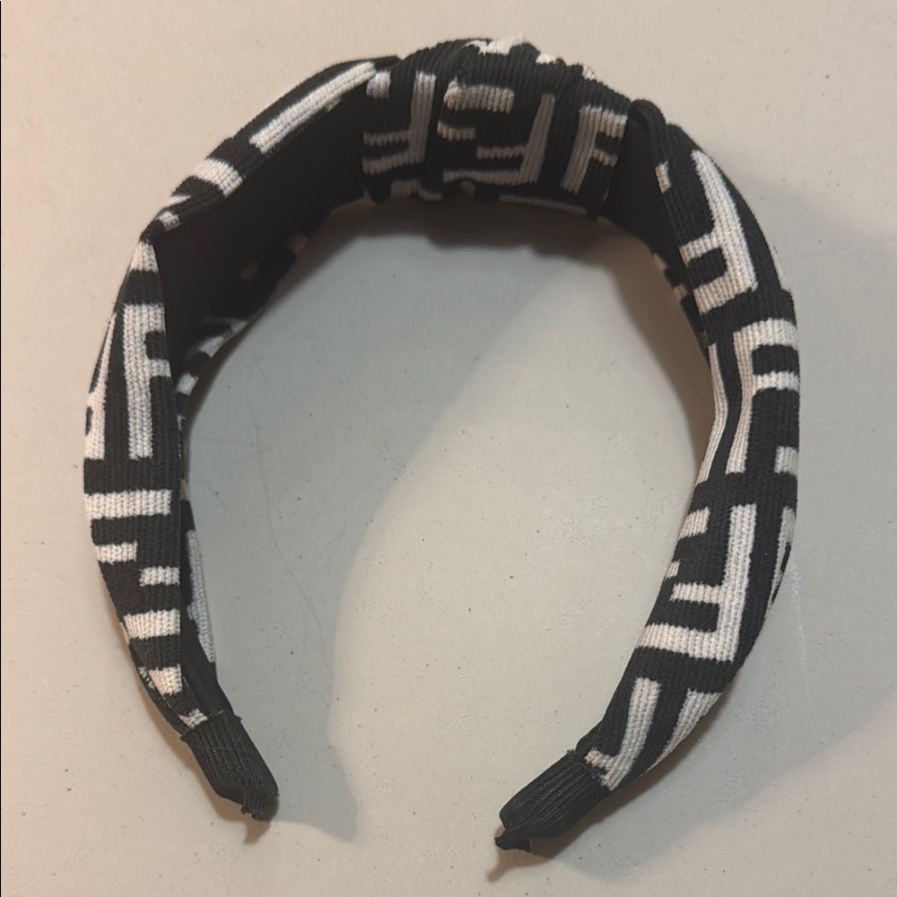 Faux Black white fendi logo Headband